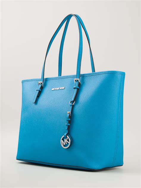 michael kors pale blue jet set tote|michael kors large open tote.